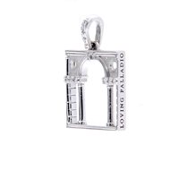 Vicenza - Piazzetta Palladio 2 - Pendente Loving Palladio  2D in Oro bianco Diamante 0.04 Ct 17B SERLIANA - 17B SERLIANA